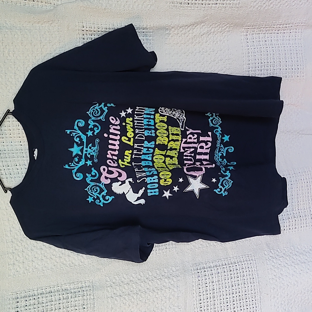 2X Country Girl Graphic Tee Shirt Short Sleeved